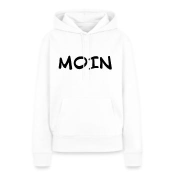 Moin Begrüßung Morgen - Frauen Premium Bio Hoodie - Weiß - Vorne - Julia (174cm)