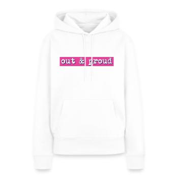 out proud - Women’s Premium Organic Hoodie - white - Front - Julia (174cm)