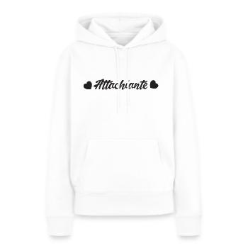 attachiante - Sweat à capuche Premium bio Femme - blanc - Devant - Julia (174cm)