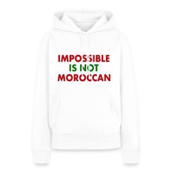 Marokko - impossible is not moroccan - Frauen Premium Bio Hoodie - Weiß - Vorne - Julia (174cm)