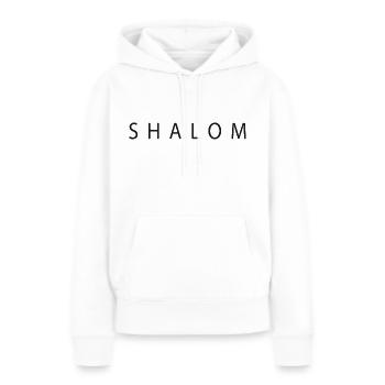 Shalom Bienvenue - Sweat à capuche Premium bio Femme - blanc - Devant - Julia (174cm)