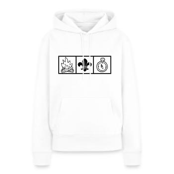 Pfadfinder / Pfadfinder - Frauen Premium Bio Hoodie - Weiß - Vorne - Julia (174cm)