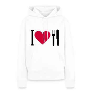 I love food - Women’s Premium Organic Hoodie - white - Front - Julia (174cm)