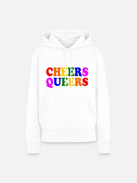 Cheers queers - Frauen Premium Bio Hoodie - Weiß