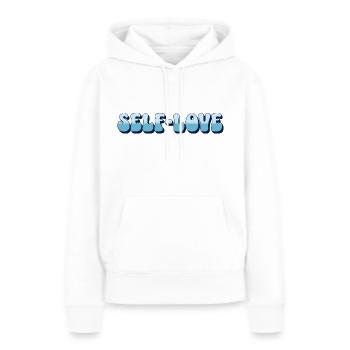 Selbstliebe-Affirmationen - Frauen Premium Bio Hoodie - Weiß - Vorne - Julia (174cm)