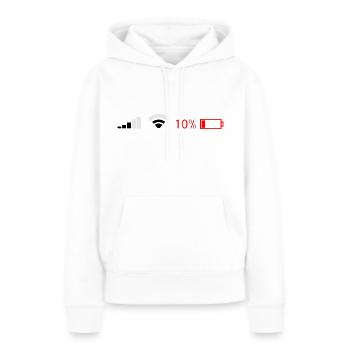 Batterie - Frauen Premium Bio Hoodie - Weiß - Vorne - Julia (174cm)