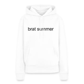 brat summer - Frauen Premium Bio Hoodie - Weiß - Vorne - Julia (174cm)