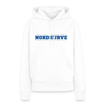 NORDKURVE - FANBLOCK - FUSSBALL - FUSSBALLFAN - Frauen Premium Bio Hoodie - Weiß - Vorne - Julia (174cm)