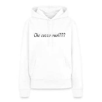 che cazzo vuoi - Frauen Premium Bio Hoodie - Weiß - Vorne - Julia (174cm)