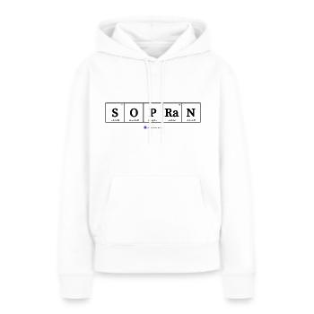 Soprano (tissus légers) - Sweat à capuche Premium bio Femme - blanc - Devant - Julia (174cm)