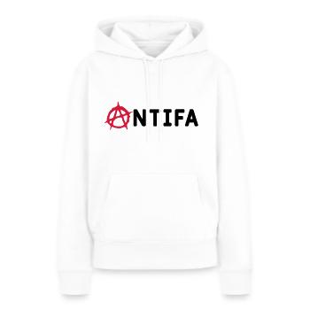Antifa - Sweat à capuche Premium bio Femme - blanc - Devant - Julia (174cm)