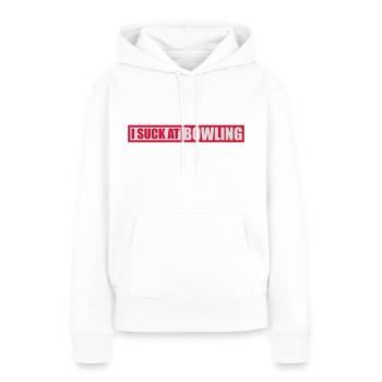 Je suis nul au bowling - Sweat à capuche Premium bio Femme - blanc - Devant - Julia (174cm)