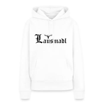 Lausmadl mit Hirsch - Frauen Premium Bio Hoodie - Weiß - Vorne - Julia (174cm)