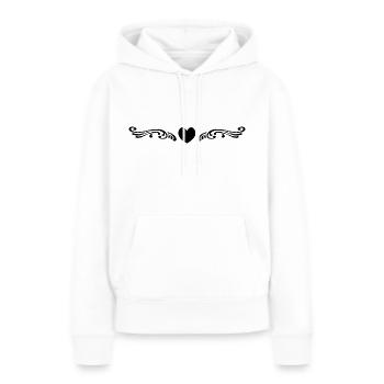 ornament herz schwarz - Frauen Premium Bio Hoodie - Weiß - Vorne - Julia (174cm)
