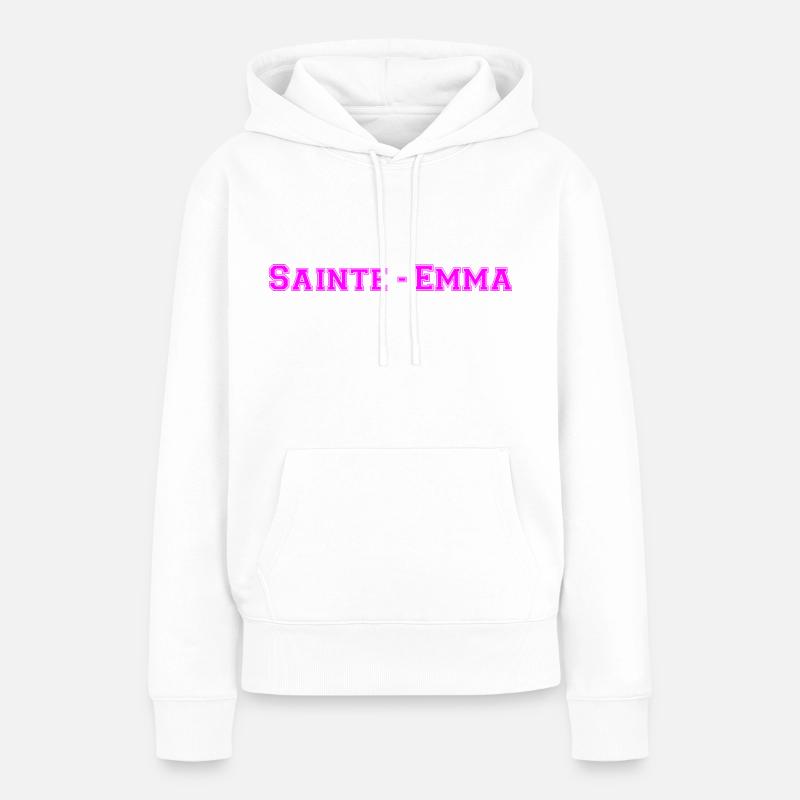 Sainte Emma - Sweat à capuche Premium bio Femme - blanc