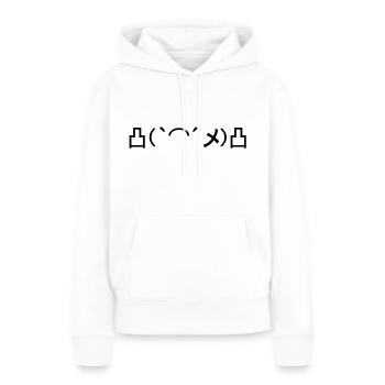 Angry émoticônes japonais - Sweat à capuche Premium bio Femme - blanc - Devant - Julia (174cm)