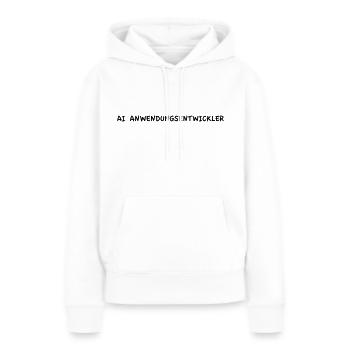 Développeur d’applications IA - Sweat à capuche Premium bio Femme - blanc - Devant - Julia (174cm)