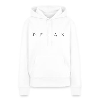 RELAX - Frauen Premium Bio Hoodie - Weiß - Vorne - Julia (174cm)