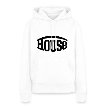 Musique house - Sweat à capuche Premium bio Femme - blanc - Devant - Julia (174cm)