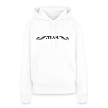 équipe - Sweat à capuche Premium bio Femme - blanc - Devant - Julia (174cm)