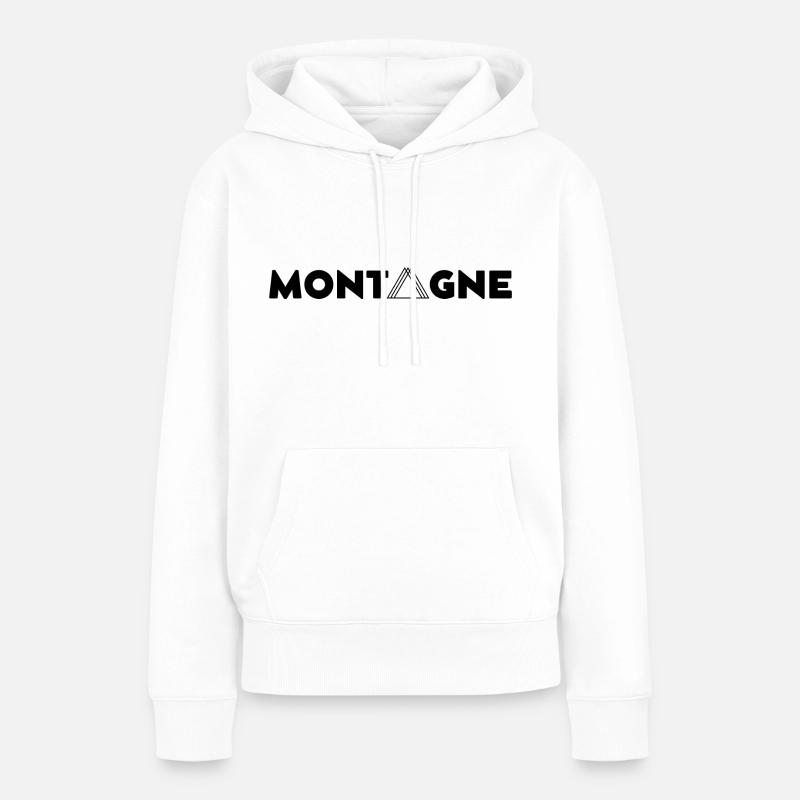 MONTAGNE + TRIANGLES - Sweat à capuche Premium bio Femme - blanc