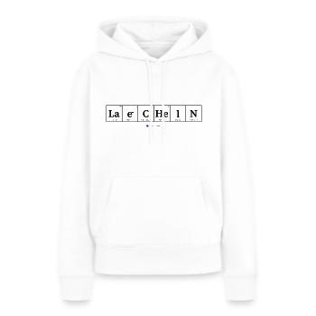 laecheln (helle Stoffe) - Frauen Premium Bio Hoodie - Weiß - Vorne - Julia (174cm)