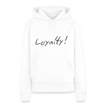Loyauté - Sweat à capuche Premium bio Femme - blanc - Devant - Julia (174cm)