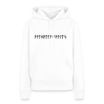 Walhalla Awaits - Rune écrit - Sweat à capuche Premium bio Femme - blanc - Devant - Julia (174cm)