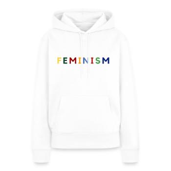 Feminism - Sweat à capuche Premium bio Femme - blanc - Devant - Julia (174cm)