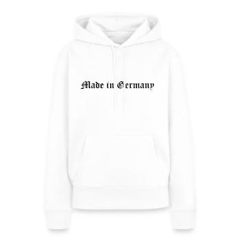 Fabriqué en Allemagne - Sweat à capuche Premium bio Femme - blanc - Devant - Julia (174cm)
