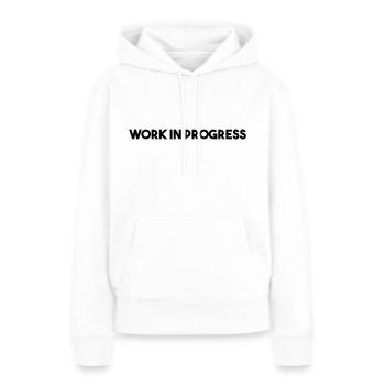 Travaux en cours - Sweat à capuche Premium bio Femme - blanc - Devant - Julia (174cm)