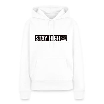 Restez haut - Sweat à capuche Premium bio Femme - blanc - Devant - Julia (174cm)