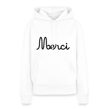VIELEN DANK. DANKE. VIELEN DANK. JAHRESTAG. GEBURT. - Frauen Premium Bio Hoodie - Weiß - Vorne - Julia (174cm)