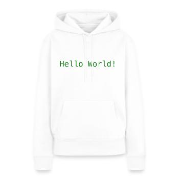 Hello World ! - Frauen Premium Bio Hoodie - Weiß - Vorne - Julia (174cm)