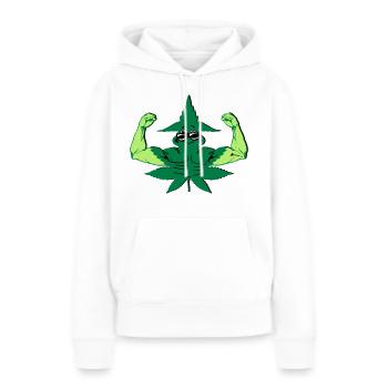 Muskel Hanf - Frauen Premium Bio Hoodie - Weiß - Vorne - Julia (174cm)