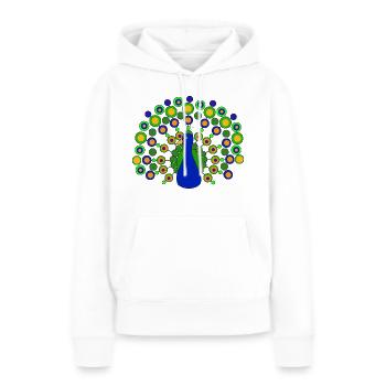 Pfau - Frauen Premium Bio Hoodie - Weiß - Vorne - Julia (174cm)