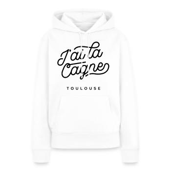 Ich habe die Cagne - Toulouse. - Frauen Premium Bio Hoodie - Weiß - Vorne - Julia (174cm)