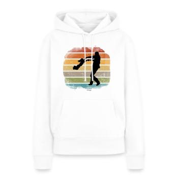Père et fille - Sweat à capuche Premium bio Femme - blanc - Devant - Julia (174cm)