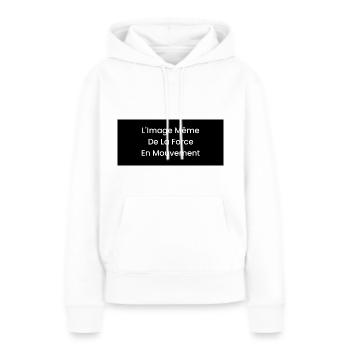Streetwear LIMDLFEM - Sweat à capuche Premium bio Femme - blanc - Devant - Julia (174cm)