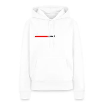 SWAG - Sweat à capuche Premium bio Femme - blanc - Devant - Julia (174cm)