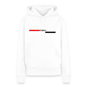 SWAG - Sweat à capuche Premium bio Femme - blanc - Devant - Julia (174cm)