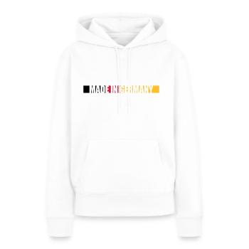 Fabriqué en Allemagne - Sweat à capuche Premium bio Femme - blanc - Devant - Julia (174cm)