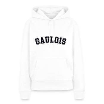 Gaulois university - Sweat à capuche Premium bio Femme - blanc - Devant - Julia (174cm)