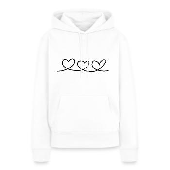 Cœurs liés - Sweat à capuche Premium bio Femme - blanc - Devant - Julia (174cm)
