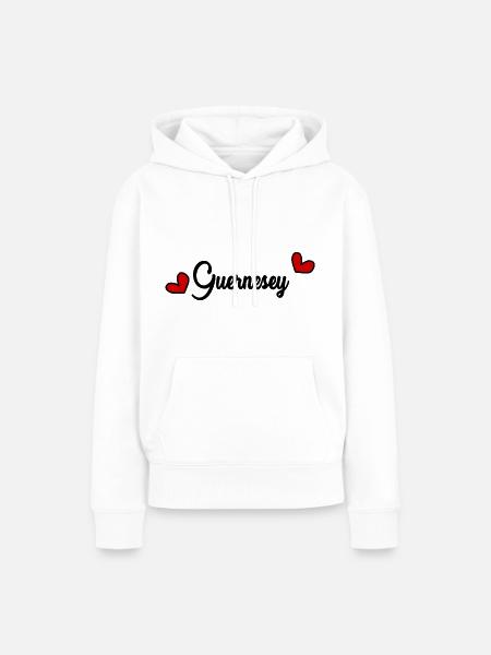 GUERNSEY. INSEL - Frauen Premium Bio Hoodie - Weiß