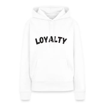 Loyauté - Sweat à capuche Premium bio Femme - blanc - Devant - Julia (174cm)