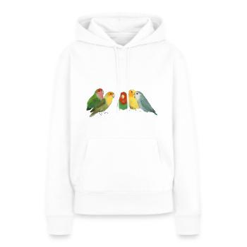 Têtes de roses - Sweat à capuche Premium bio Femme - blanc - Devant - Julia (174cm)