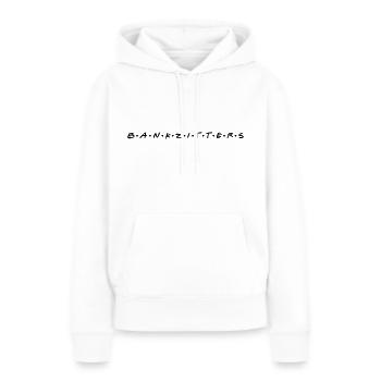 banquiers - Sweat à capuche Premium bio Femme - blanc - Devant - Julia (174cm)