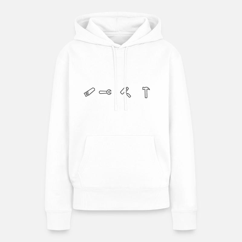 Outil - Sweat à capuche Premium bio Femme - blanc