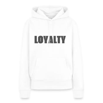 Loyauté - Sweat à capuche Premium bio Femme - blanc - Devant - Julia (174cm)